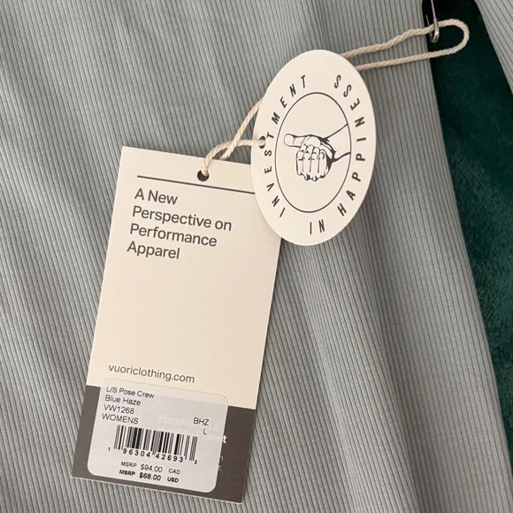 NEW VUORI LONG SLEEVE POSE CREW WOMENS TOP - Picture 2 of 5